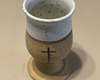 Vintage Studio Art Pottery Blessing Cup
