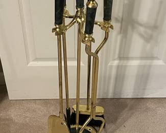 Brass Fireplace Tool Set