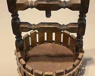 Vintage Wooden Wishing Well Nut Bowl