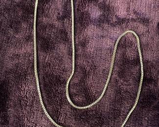 Vintage SU Italy 925 Sterling Silver Box Link Necklace