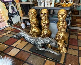 #36	Large Metal Cheetah 	 SOLD					#37       Large Heavy plaster skull stack	 $25.00 				
#38	Large Heavy plaster skull stack	 SOLD			
#39	Large Heavy plaster skull stack	SOLD				