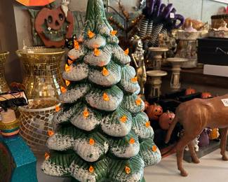 	#24	Large Vintage ceramic Christmas tree 20"H with star	 $100.00 				