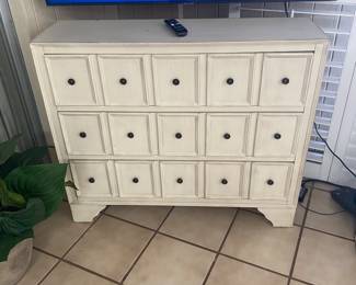 55" Samsung Smart TV AND White apothecary dresser 36 x 42 x 12