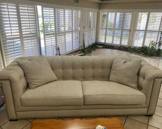 Cream colored square Surray Sofa's 8.5' (1 of 2)