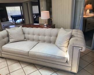 Cream colored square Surray Sofa's 8.5' (1 of 2)