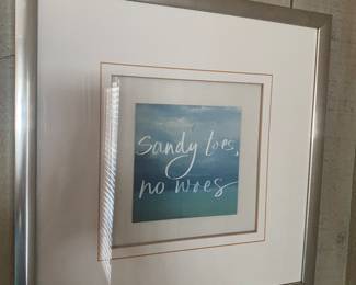 Glass and Metal Framed Beachy Signs 16 x 16 (1 of 2)