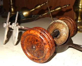 Rare antique burl doorknob set