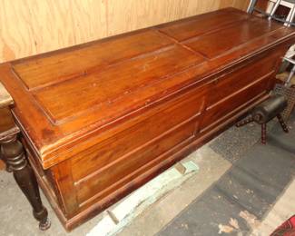 Vintage or 5’6” long paneled pine trunk