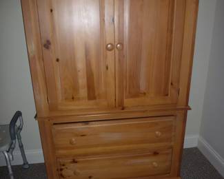 Pine Armoire Entertainment Cabinet