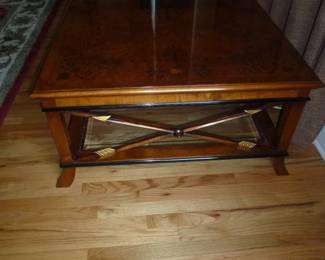 ADAC DESIGNER MAHOGANY MARQUETRY COFFEE TABLE