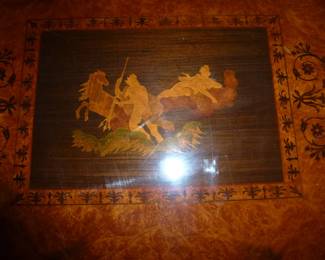 ADAC DESIGNER MAHOGANY MARQUETRY COFFEE TABLE