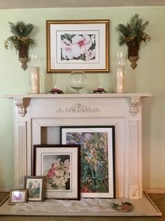 Custom built Faux Fireplace.