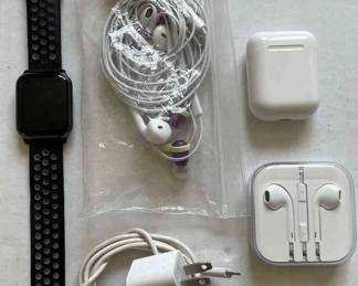 Apple Air Pods, IPhone Watch, Charger And Additional Cord Headphones 