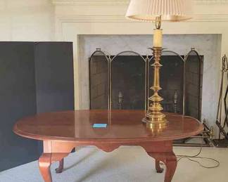 Cherry Wood Oval Coffee Table W LampWorking