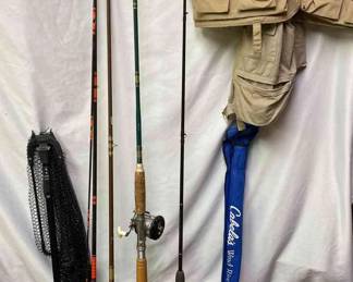 Fishing Mystery Lot Rods, Reels, Fly Fishing, Tackle Boxes, And Apparel