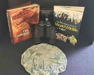 Luminous Binoculars W Case, Bird Wall Hanging, Rand McNally Atlas Of World Wildlife And Our Continent Books