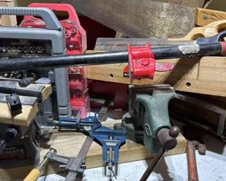 Mystery Lot Tools Hand Saws, Vise, Clamps, More