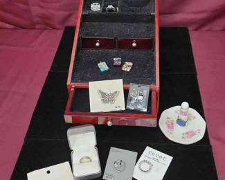Jewelry Box And Assorted Pieces 