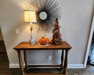 Console Table and Sunburst Mirror