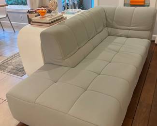 Seat height is 15". Super comfortable in light gray fabric. (all items in photo have sold besides sofa)