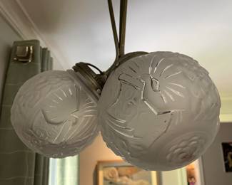 Closeup of the Muller Frere structure and globes (there are 3 globes)