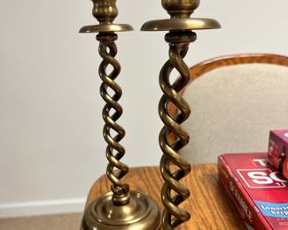 candlesticks brass open barley twist