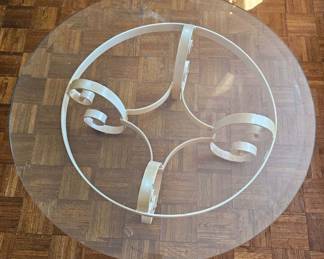 glass round coffee table