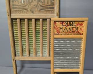 Maid-Rite Washboard, 24" Tall, And Dubl Handi Washboard, 18" Tall