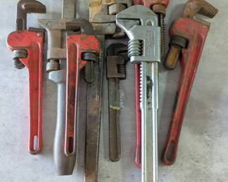 Pipe Wrenches Various Sizes And Styles, Qty 8