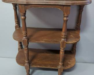 3-Shelf Wood Side Table, 24" Tall