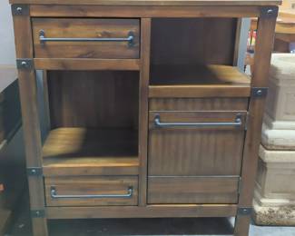 Roybeck Style 3-Drawer Wood Accent Cabinet, 36" High x 34" Wide x 16" Deep