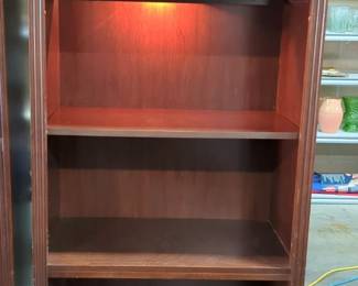 Broyhill Illuminated 5-Shelf Wood Display Cabinet, 76" High x 30" Wide x 18" Deep, Powers On