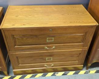 Lateral Filing Cabinet, 2 Drawers, 30" High x 37" Wide x 19.5" Deep