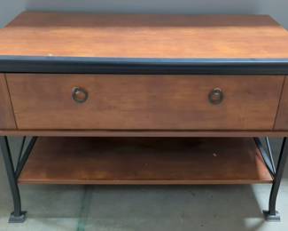 Wood Console Table, Single Drawer And Lower Shelf, 24" High x 38.5" Wide x 20.5" Deep