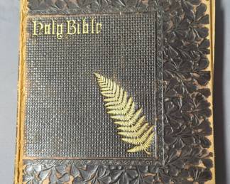 Pictorial Family Bible Published 1892 By A.J. Holman & Co, Detached Cover And Frontispiece