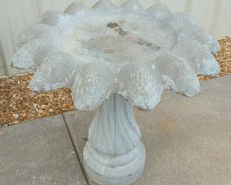 Outdoor Concrete Bird Bath, 2 Pieces, 27" H x 28.5" Dia