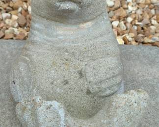 Baby Seal Concrete Figurine, Approx 7.5" H x 6.5" W x 10.5" L