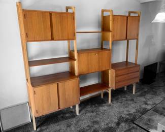 Gorgeous MCM Danish Bar Cabinet, Display Shelves & Storage Cupboards Wall Unit System