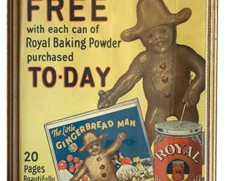 Original large sized Royal Baking Powder advertising paper poster, framed 25 1/2” x 21”