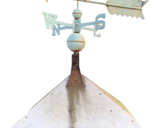 Vintage Copper Rooster Weathervane and farmhouse cupola 