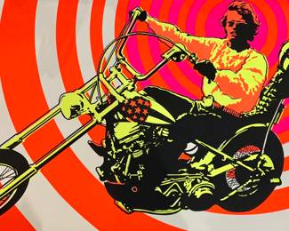 1970 Black Light Psychedelic 45” Pro Arts Inc. Medina iconic Easy Rider Poster 