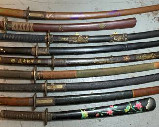 Vintage Japanese katana swords