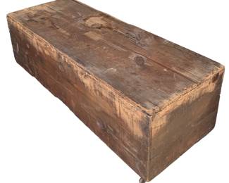 Railroad trunk crate from The Toledo, Port Clinton & Lakeside Railway Co., stamped Teasdale & Sawyer Elyria Ohio. 48” x 18” x 15”.