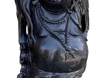 Large vintage Chalkware Good Luck Buddha Altar Statue. 