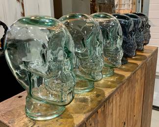 Hefty Recycled Glass Made in Spain Skulls. 