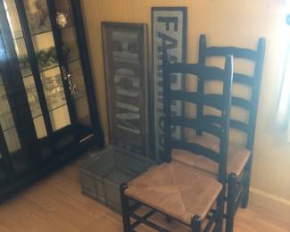 Ladder Back Chairs and cool Signage