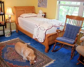 Twin Bed Set with Like New Serta Mattresses