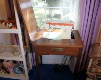 Vintage Singer Sewing Machine with Cabinet