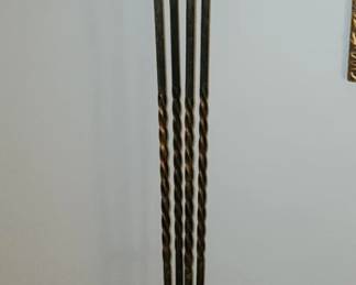 Hand forged fern stand with copper insert.