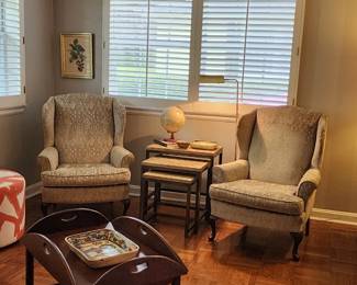 Wingback chairs.